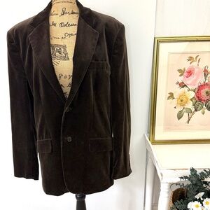 Calvin Klein Vintage Style Brown Velvet Blazer Sz M